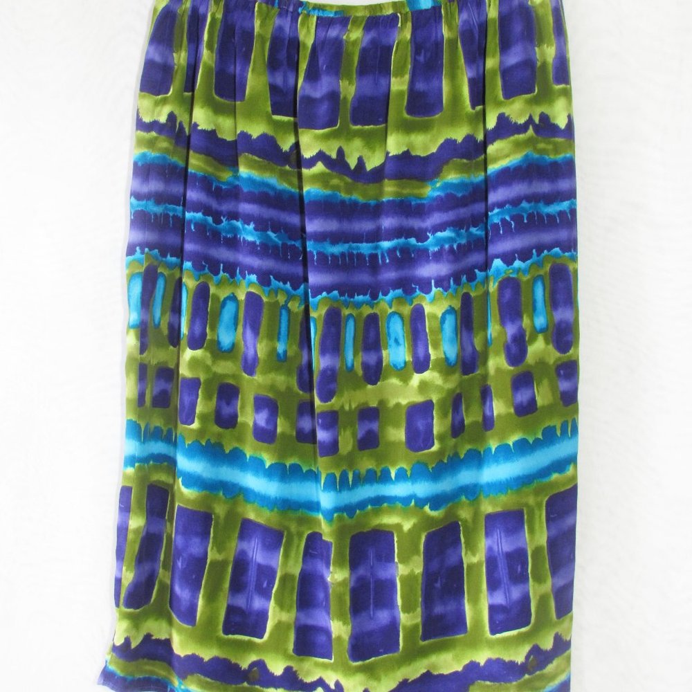 LAUREN ALEXANDRA 20W Bold Print Faux Wrap Skirt/VINTAGE
